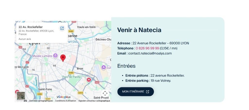 Itinéraire Google Maps Natecia